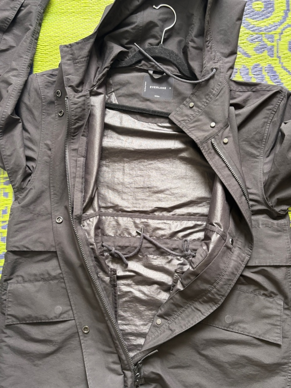 Everlane The Anorak Waterproof Rain Jacket Black Size Medium Lightweight - Picture 9 of 13
